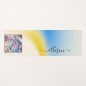 Magical Rainbow Unicorn name Personalized  ヨガマット (正面(横))