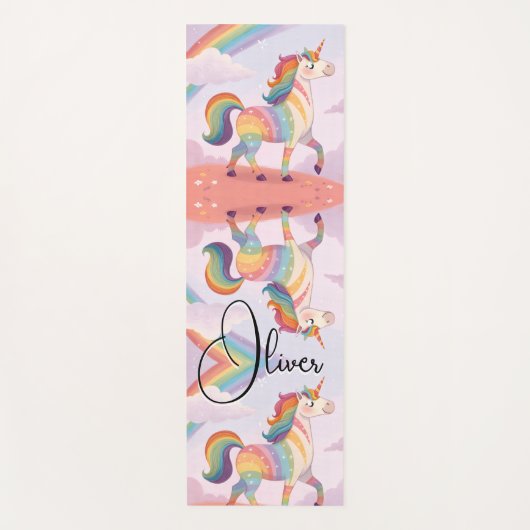 Magical Rainbow Unicorn name Personalized  ヨガマット (正面)
