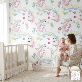 Magical Rainbow Unicorn Nursery 壁紙