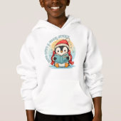 Magical Reading Penguin Kids Winter Tale Hoodie (正面)