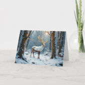 Magical Reindeer Winter Holiday Christmas Card カード (正面)
