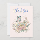 Magical Rose and Butterfly Pastel Colors サンキューカード (正面)