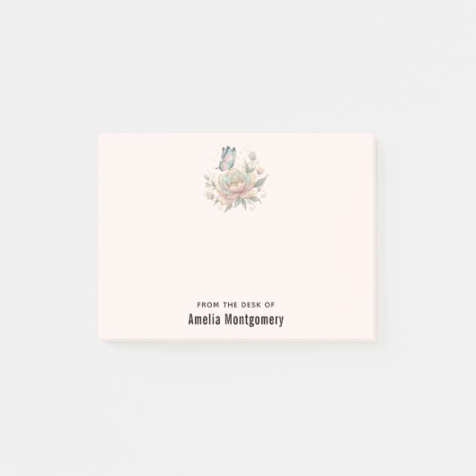 Magical Rose and Butterfly Pastel Colors ポストイット (正面)