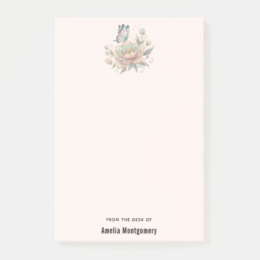 Magical Rose and Butterfly Pastel Colors ポストイット (正面)