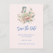 Magical Rose and Butterfly Pastel Colors 案内ポストカード (正面)