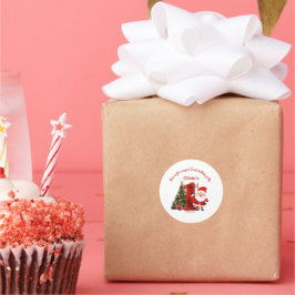 Magical Santa Birthday Design for Kids ラウンドシール