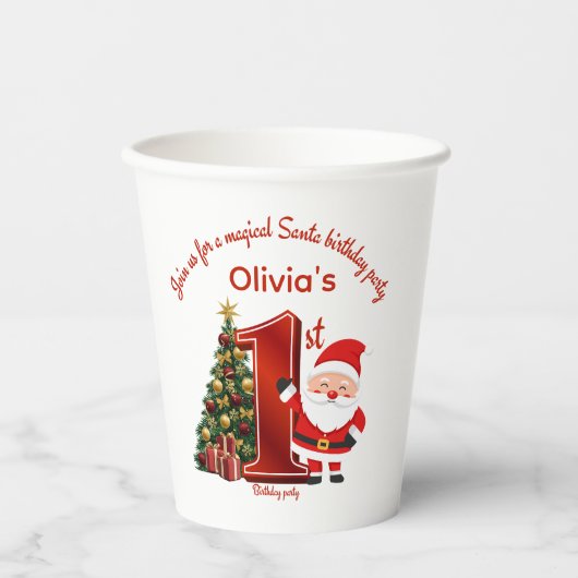 Magical Santa Birthday Design for Kids 紙コップ (正面)