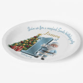 Magical Santa Birthday Invitation – 1st Birthday ペーパープレート (アングル)