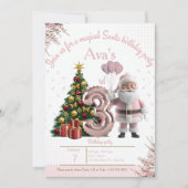 Magical Santa Birthday Invitation – 3rd Birthday サンキューカード (正面)