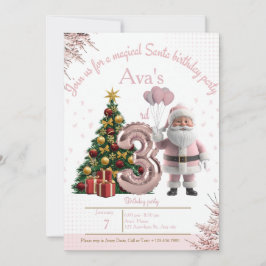 Magical Santa Birthday Invitation – 3rd Birthday サンキューカード