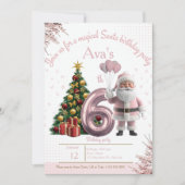 Magical Santa Birthday Invitation – 6th Birthday サンキューカード (正面)