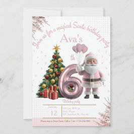 Magical Santa Birthday Invitation – 6th Birthday サンキューカード