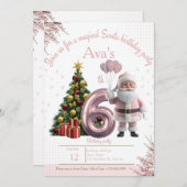 Magical Santa Birthday Invitation – 6th Birthday サンキューカード (正面/裏面)
