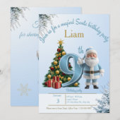Magical Santa Birthday Invitation – 9th Birthday サンキューカード (正面/裏面)