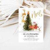 Magical Santa Claus Riding Sleigh Christmas Party 招待状