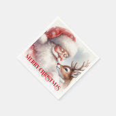 Magical Santa Rudolph Festive Dinner Napkins スタンダードカクテルナプキン (角)