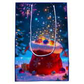 Magical Santa Sack Christmas Gift Bag ミディアムペーパーバッグ (裏面)