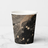 Magical Shiny Gold Stars Strings and Bokeh Lights 紙コップ (裏面)