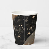 Magical Shiny Gold Stars Strings and Bokeh Lights 紙コップ (右)