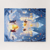 Magical Snow Castle Winter Wonderland ジグソーパズル (横)