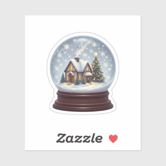 Magical Snow Globe Christmas House & Tree  シール (シート)