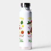 Magical Snowman Christmas Cozy Holiday Sports Gift ウォーターボトル (左面)