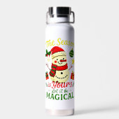 Magical Snowman Christmas Cozy Holiday Sports Gift ウォーターボトル (背面)