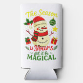 Magical Snowman Christmas Cozy Holiday Sports Gift スリム缶クーラー (裏面)