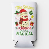 Magical Snowman Christmas Cozy Holiday Sports Gift スリム缶クーラー (正面)