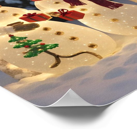 Magical Snowman Christmas Lights ポスター (角)