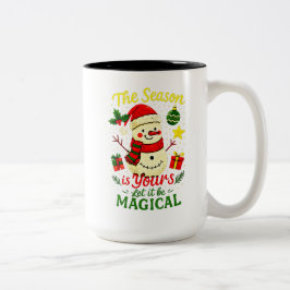 Magical Snowman Christmas Mug Cozy Holiday winter ツートーンマグカップ