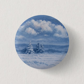 Magical Snowy Forest Christmas Button 缶バッジ