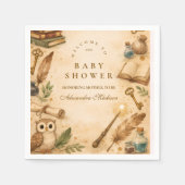 Magical Spellbook Wizard Baby Shower スタンダードカクテルナプキン (正面)