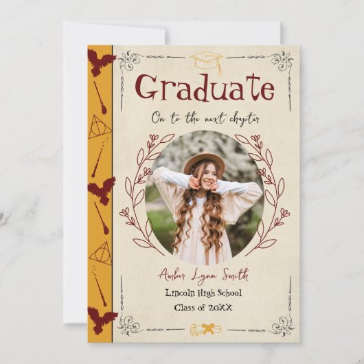 Magical Story Book Graduation Invitation 招待状 (正面)