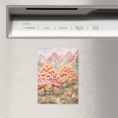 Magical Strawberry land with birthday cake turtles マグネット (インサイチュ (食洗機))