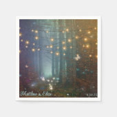 Magical String Lights Enchanted Forest Wedding スタンダードカクテルナプキン (正面)