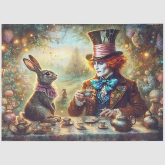 Magical Tea Time Hatter and Rabbit Decoupage 薄葉紙 (正面)
