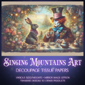 Magical Tea Time Hatter and Rabbit Decoupage 薄葉紙