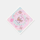 Magical Tie Dye Unicorn Coquette Bow Birthday スタンダードカクテルナプキン (角)
