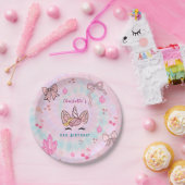 Magical Tie Dye Unicorn Coquette Bow Birthday ペーパープレート (パーティー)