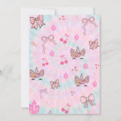 Magical Tie Dye Unicorn Coquette Bow Birthday 招待状 (裏面)