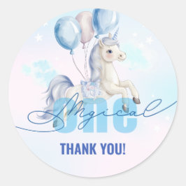 Magical Unicorn 1st Birthday ラウンドシール