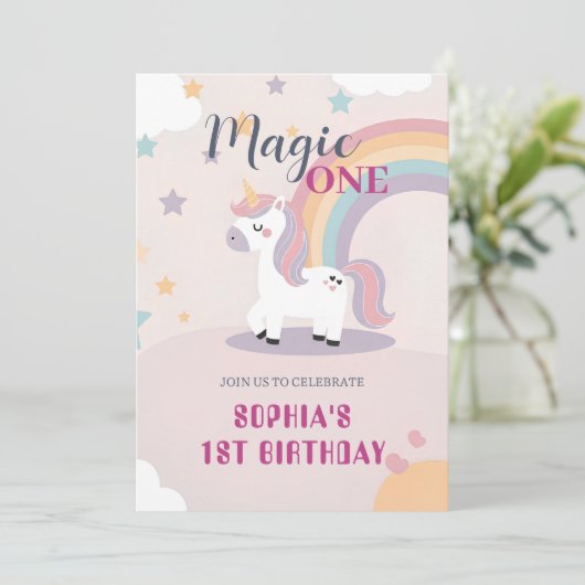Magical Unicorn 1st Birthday 招待状 (スタンド正面)