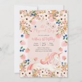 Magical Unicorn 1st Birthday Invitation 招待状 (正面)