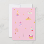 Magical Unicorn 1st Birthday Invitation for Girls サンキューカード (裏面)