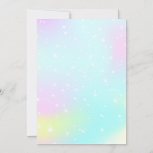 Magical Unicorn 3rd Birthday Invitation – Rainbow  招待状 (裏面)