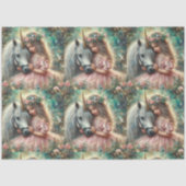 Magical Unicorn And Girl Friendship Decoupage 薄葉紙 (正面)