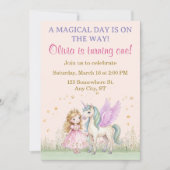 Magical Unicorn and Princess Birthday 招待状 (正面)