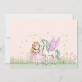 Magical Unicorn and Princess Photo Birthday 招待状 (裏面)