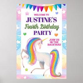 Magical Unicorn Any Age Birthday Party ポスター